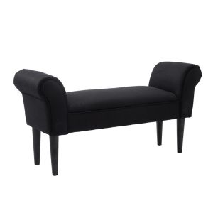 Banco de cama 102x36x51cm madera, tela de lona y esponja; Homcom