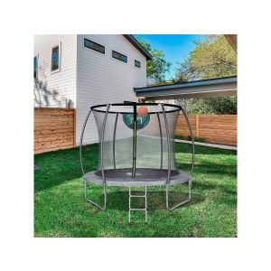 Cama elástica con red interior "jumper" - ø 4,88 m - gris