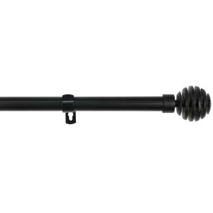 Barra de forja extensible y decorativa (negro, 160-310cm bola rota)