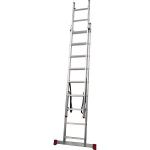 Escalera aluminio extensible dos tramos 7 peldaños