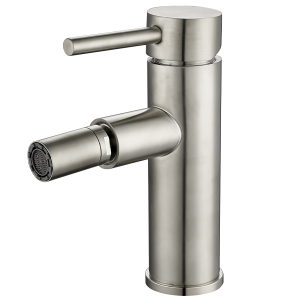 Valaz grifo de bidet monomando redondo acero cepillado