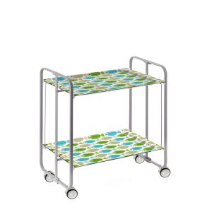 Carrito auxiliar con ruedas bauhaus armazón metálico gris, 2 bandejas