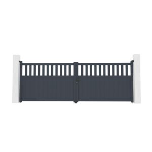 Puerta batiente regulable ancho 4m santis h.140cm aluminio gris