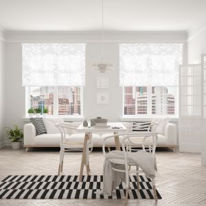 Estor enrollable traslúcido estampado polar  blanco 165 x 190cm