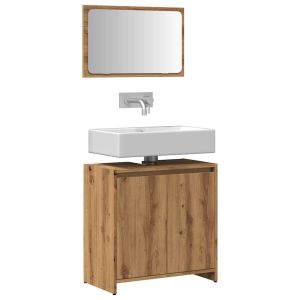 Juego de muebles baño 2 piezas madera ingeniería roble artisan esb9114