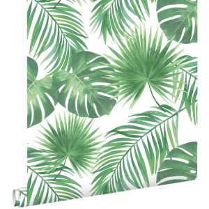 Estahome papel pintado hojas tropicales verde 53 cm x 10.05 m