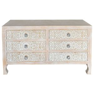 Comoda de madera de 6 cajones 91x28,5x51,5