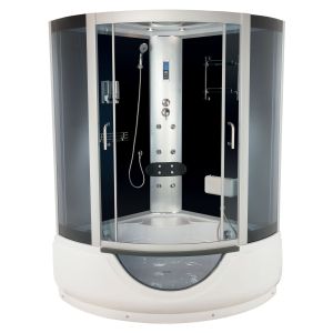 Ondee - cabina de baño hidromasaje faro - con silicona - 1/4c 135cm - gris