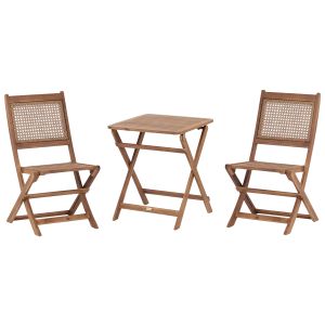 Conjunto de balcón plegable paraggi madera de acacia certificada marrón