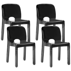 Conjunto de 4 sillas de jardín betim negro