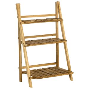Estantería para planta 60x37x93 cm madera de abeto color marrón Outsunny