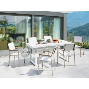 Conjunto de comedor exterior 6 plazas valcanetto/grosseto metal blanco