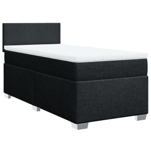 vidaXL cama box spring con colchón tela negro 80x200 cm