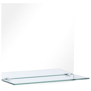 vidaXL espejo de pared con estante de vidrio templado 40x40 cm