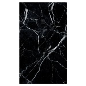 Ondee - plato de ducha nola 3  - 80x160 - resina - mármol negro