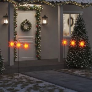 Lámparas de navidad LED plegables 3 unidades rojo 35 cm es5636