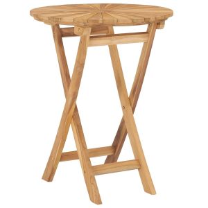 vidaXL mesa de jardín plegable madera maciza de teca ø 60 cm