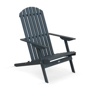 Oviala - sillón reclinable plegable de madera de eucalipto gris