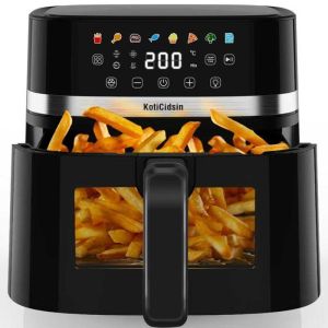 Freidora de aire negra - pantalla táctil - 8,5 l