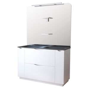 Mueble de baño palermo - 120cm - lacado blanco - lavabo negro