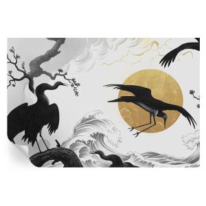 Murales autoadhesivos grullas negras 104x152 tulup