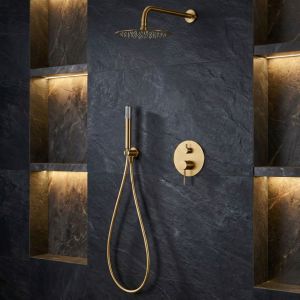 Imex - columna ducha empotrada con grifo oro serie monza