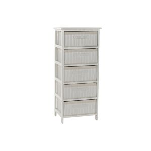 Cajonera bambu paulownia 42x32x98 blanco