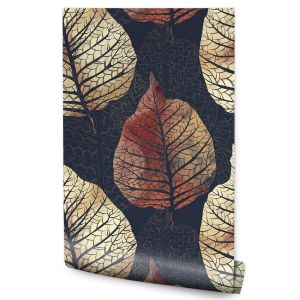 Papel Pintado No Tejido Con Hojas De Otoño Para Dormitorio 53cm x 10m