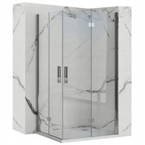 Rea cabina de ducha molier chrome double 80x80, 80x80x190 cm