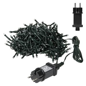 Cortina de luces LED PVC negro con 180 LEDs de 6 m blanco ecd germany