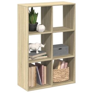 Librería divisor madera ingeniería roble sonoma 69,5x29x103,5cm