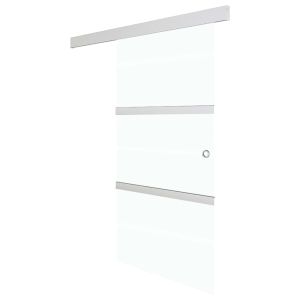 vidaXL puerta corredera con tope suave vidrio esg y aluminio 76x205 cm