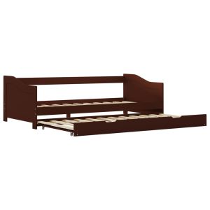 vidaXL estructura sofá cama extraíble sin colchón marrón 90x200cm
