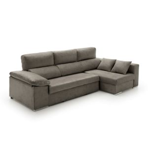 Sofa chaise longue cama con arcón giulia gris oscuro derecha