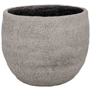 Macetero de fibra de vidrio beige 34x34x28,5cm