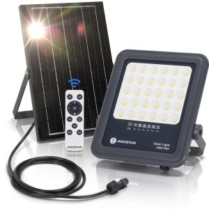 Aigostar foco proyector LED solar con control remoto 100w,1000lm,6500k,ip65