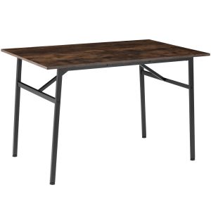 Mesa de comedor 120x75x76cm, madera industrial oscura, rústica