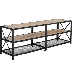 Mueble bajo para televisor, madera industrial clara, roble sonoma