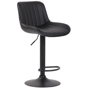 Taburete de bar ajustable de polipiel negro - 1 ud.