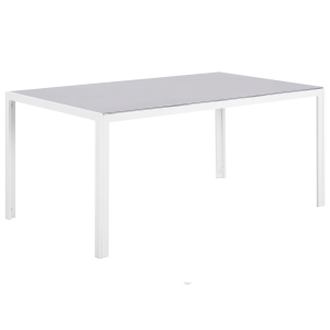 Mesa de jardín catania 160 cm 91 cm vidrio gris