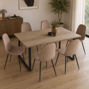 Silla arter, acolchada, en terciopelo gris paloma