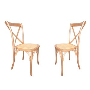 Pack 2 sillas de comedor 52x48 cm provenza rattan - claro