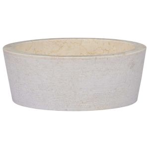 vidaXL lavabo crema mármol ø40x15 cm