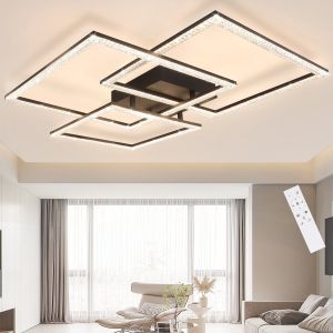 Nettlife lámpara de techo LED negra lámpara de  75 cm lámpara de interior