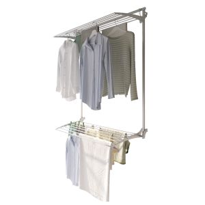 Tendedero de pared a 2 niveles, 152 cm foxydry plus gris