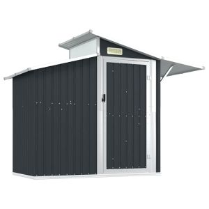vidaXL cobertizo de jardín acero galvanizado antracita 270x130x208,5cm