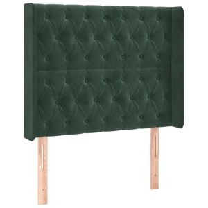 vidaXL cabecero con orejas de terciopelo verde oscuro 93x16x118/128 cm