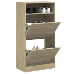 Zapatero de madera de ingeniería roble sonoma 60x34x116 cm
