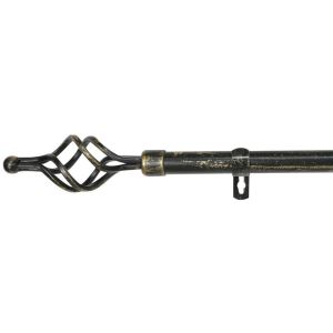 Barra de forja extensible y decorativa (negro+dorado, 70-120cm trenza)