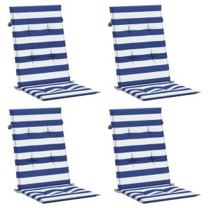 vidaXL cojines para sofá de palés 4 uds tela azul y blanco a rayas